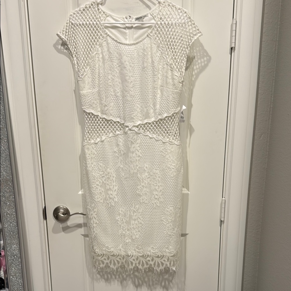 #10 New Charlotte Russe Size L Elegant White Lace Dress